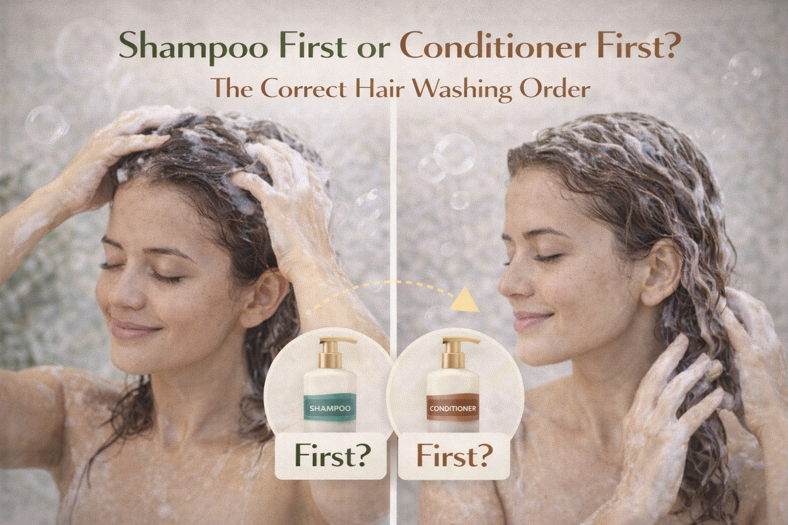 shampoo or conditioner first